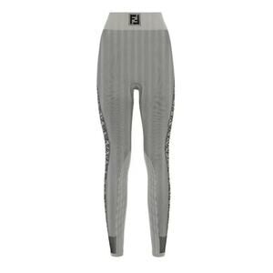 Fendi FF Logo Women’s Leggings Pants Gray S/M FAB346 Italy NWT $690
